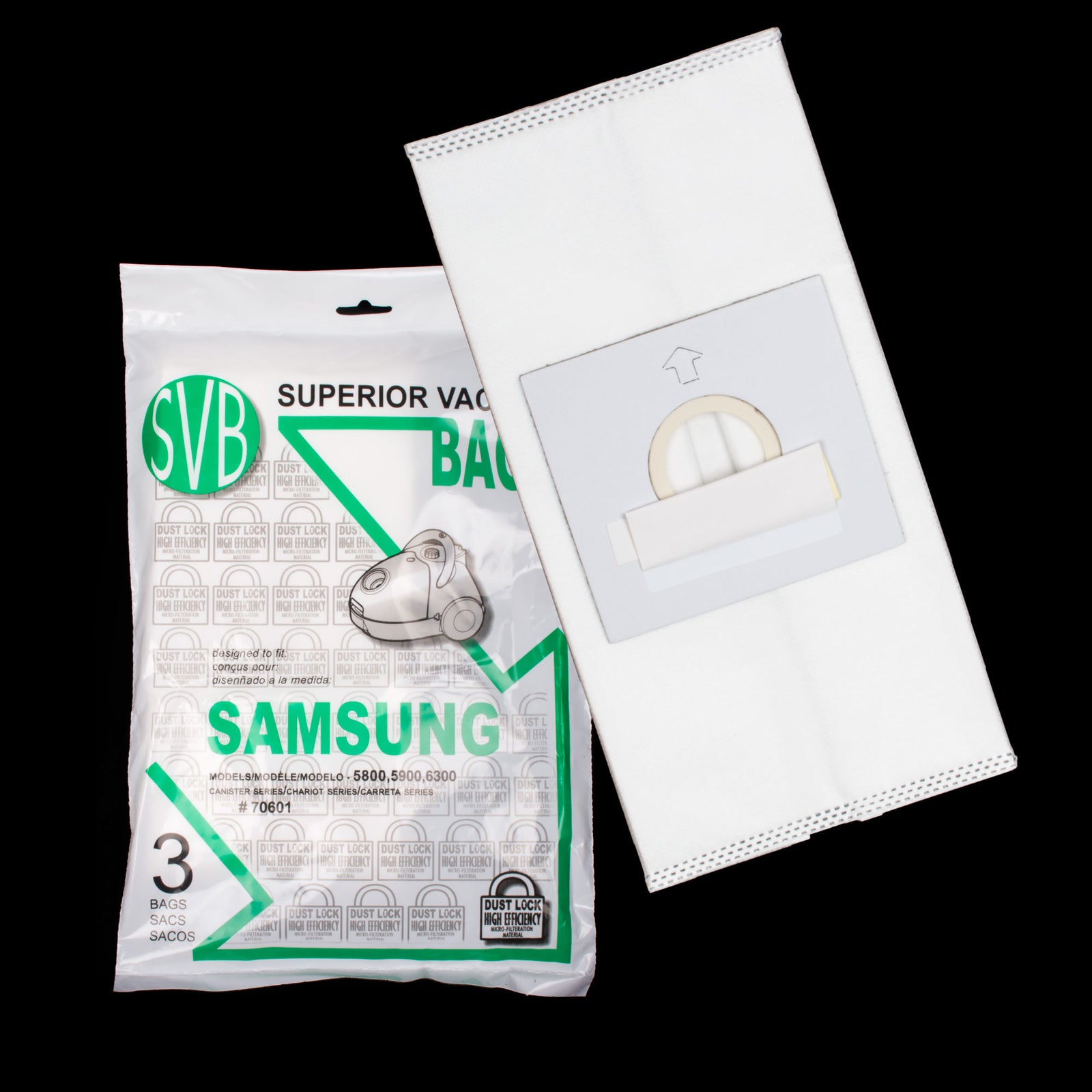 SAMSUNG Dustlock Bag 5100 5115 5913 6313 Canister 3 Pack - Super Vacs Vacuums