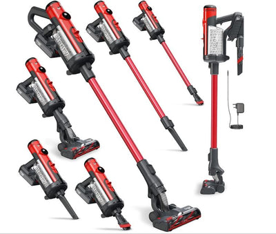 Numatic Henry Quick Cordless Bagged Stick Vacuum Cleaner - RED (NEW) - Super Vacs Vacuums