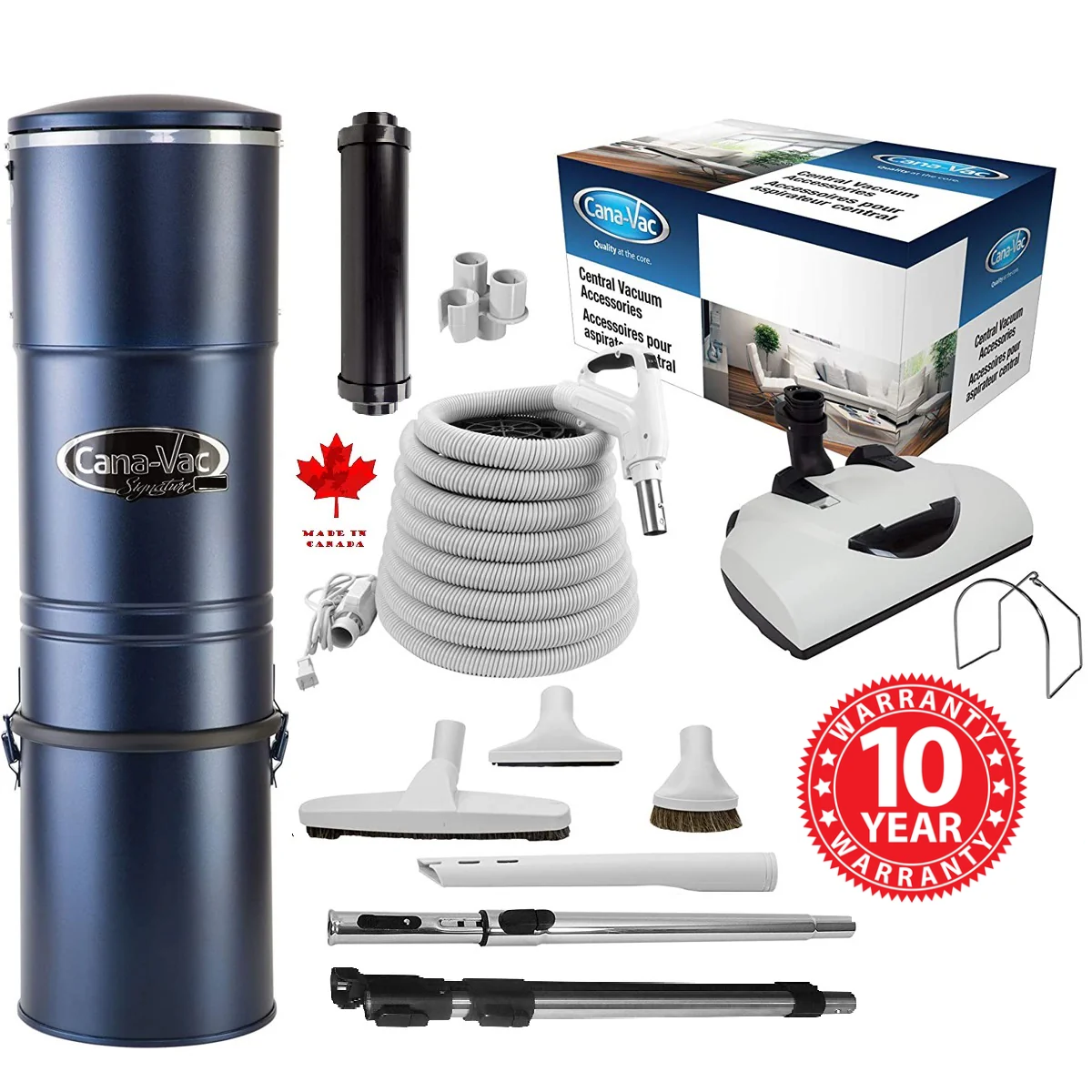 CanaVac Signature ACAN690 Central Vacuum Cleaner - flow through Motor - Up to 8,000 Sq Ft