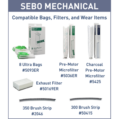 Sebo Mechanical 300 / 350 upright vacuum - Super Vacs Vacuums