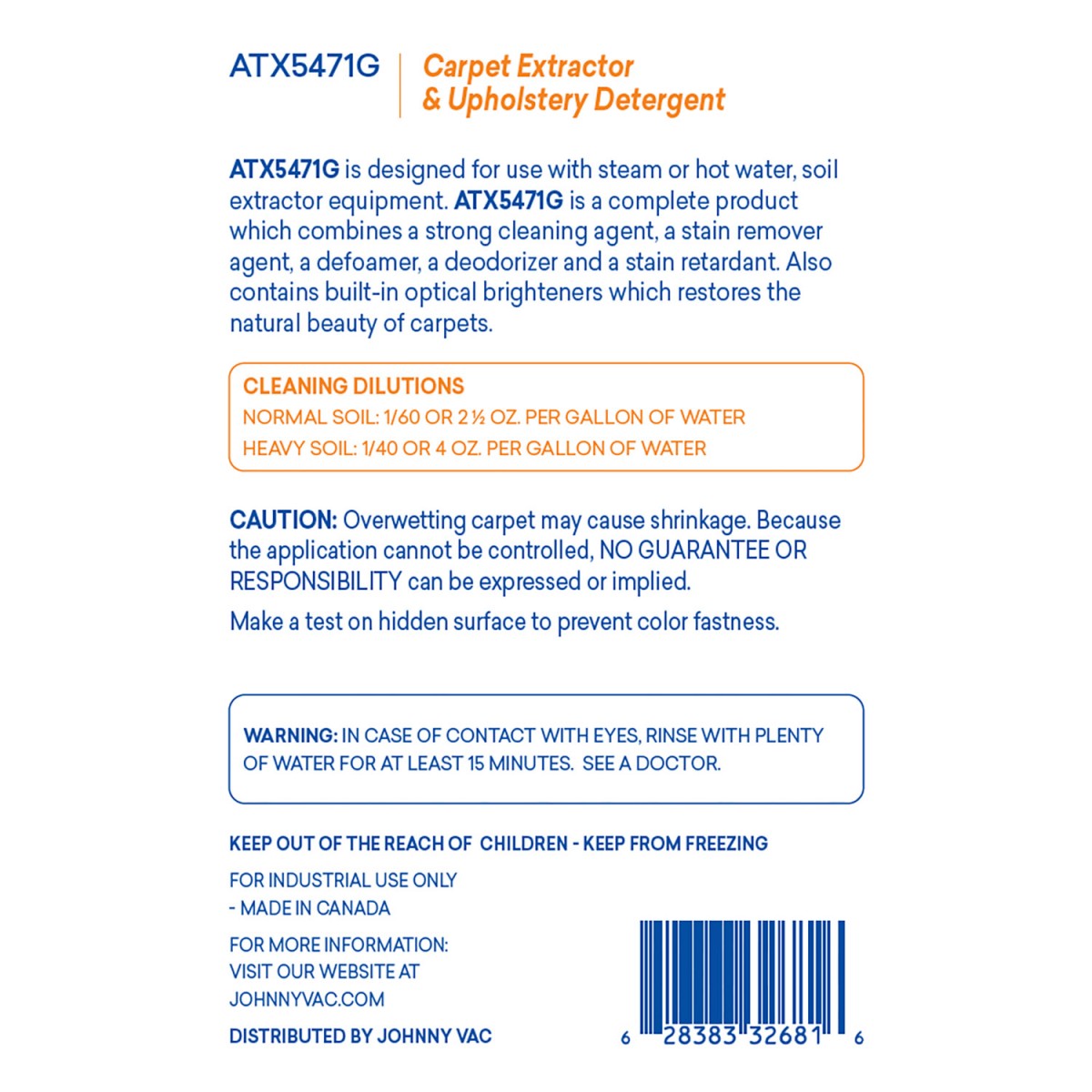 Carpet Extractor Detergent - 1,06 gal (4 L) - Attax ® Pro - Super Vacs Vacuums