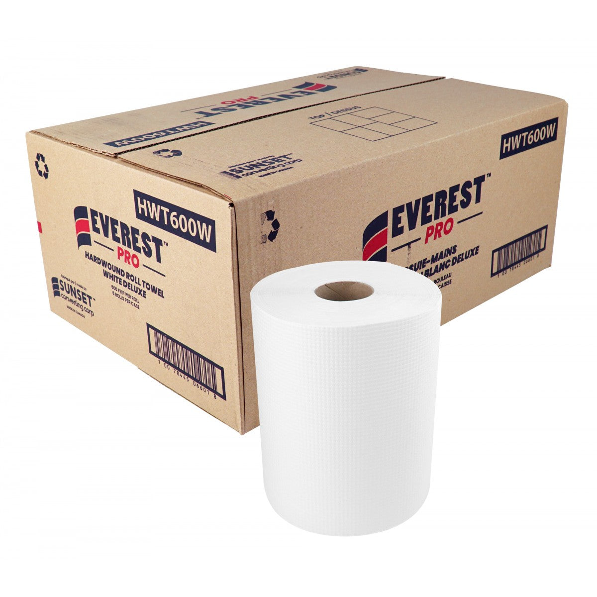 Hand Paper Towel - 600 ft per Roll - Box of 6 Rolls - White - HWT600W Product code : PAP600 - Super Vacs Vacuums
