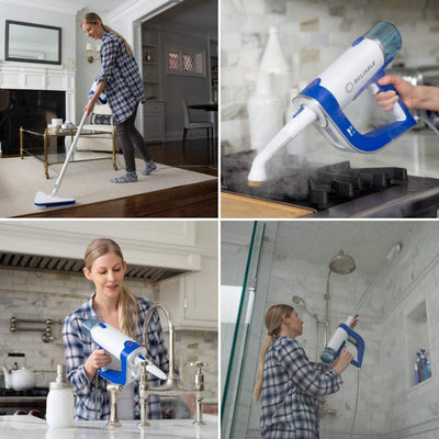Reliable Pronto Plus 300CS 2-in-1 Steam Cleaner - Portable Steam Cleaner with Fast Heat-up and Long Steam Time, 1200W Steam Mop for Hardwood, Tile, Laminate Floor Cleaning with 14-Piece Accessory Kit - Super Vacs