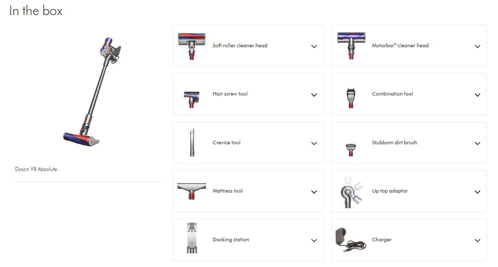 Dyson V8 Complete Absolute Cordless NEW - up to 40min running time designed for carpet and hardfloors - Super Vacs Vacuums