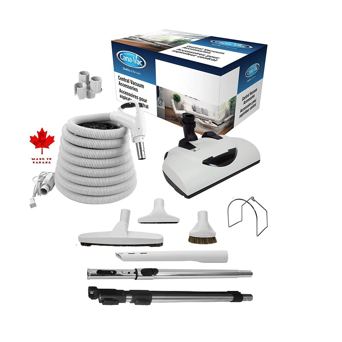 Canavac Performance Electrical Accessory Kit with EBK360 - Designed for Hardwood Floors, Area Rugs, Carpeting. Universal fits all 1&1/4 Size - Super Vacs