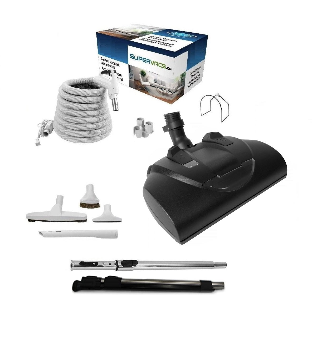 PREMIUM Black Performance Electrical Accessory Kit with EBK360 - Designed for Hardwood Floors, Area Rugs, Carpeting. Universal fits all - Super Vacs