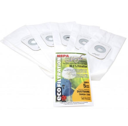 HEPA Microfilter Bag for Dustbane Targa 330 Vacuum and M80 Procare - Pack of 5 Bags - Super Vacs Vacuums