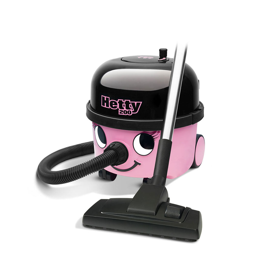 NUMATIC Hetty HET200 HIGH EFFICIENCY MOTOR CANISTER VACUUM CLEANER- 9L CAPACITY WITH PROFESSIONAL ACCESSORY SET (RED) - Super Vacs
