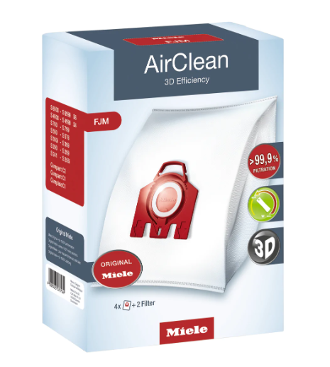 Miele FJM Pack of AirClean 3D Vacuum Bags (4+2) - Super Vacs Vacuums