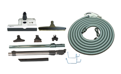 SEBO Deluxe Central Vacuum Kit with White ET-2 15" Power Head (30Ft-35Ft) - Super Vacs Vacuums