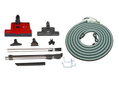 SEBO Premium Central Vacuum Kit with Red ET-1 12″ Power Head (30Ft-35Ft) - Super Vacs Vacuums