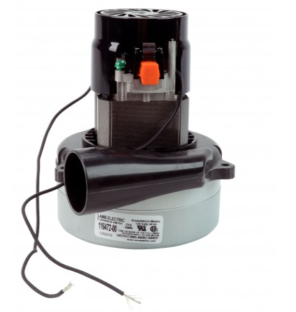 Tangential Vacuum Motor - 5.7" dia - 2 Fans - 120 V - 11.7 A - 1365 W - 404 Airwatts - 106.7" Water Lift - 112 CFM - Lamb / Ametek 116472-00 (B) - Super Vacs Vacuums