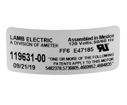 Tangential Vacuum Motor - 5.7" dia - 2 Fans - 120 V - 14.4 A - 1659 W - 515 Airwatts - 128" Water Lift - 114.5 CFM - Lamb / Ametek 040073 - Super Vacs Vacuums