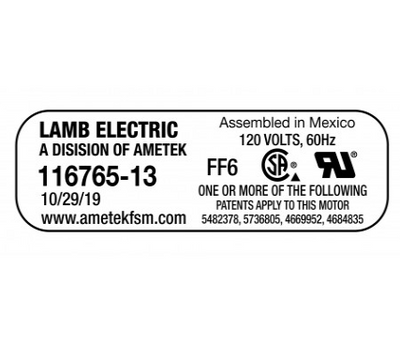 Tangential Vacuum Motor - 5.7 " dia - 3 Fans - 120 V - Epoxy Paint - Lamb / Ametek 116765-13 (S) ** - Super Vacs Vacuums