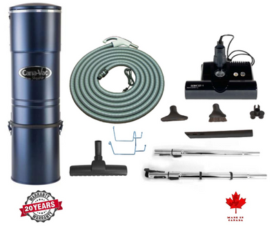 Canavac LS790 with SEBO Standard Central Vacuum Kit with ET-1F2 12" Power Head Designed for Hard Floors and Low-High Pile Carpeting (30Ft, 35Ft Hose) - Super Vacs Vacuums