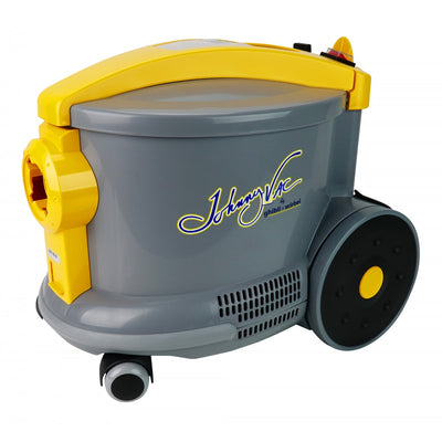 Commercial Canister Vacuum AS6 - Johnny Vac - Heavy Duty - On-Board Tools - Paper Bag - Grey & Yellow - Super Vacs