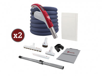Cyclovac H725 with 2 Retraflex retractable hose inlets including attachments and the installation kit - Super Vacs