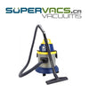 JV125 Wet & Dry Commercial Vacuum - Capacity of 4 gal (15 L) - Electrical Outlet for Power Nozzle - 10' (3 m) Hose - Plastic and Aluminum Wands - Brushes and Accessories Included - Super Vacs