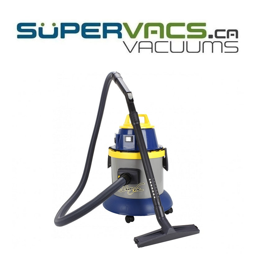 JV125 Wet & Dry Commercial Vacuum - Capacity of 4 gal (15 L) - Electrical Outlet for Power Nozzle - 10' (3 m) Hose - Plastic and Aluminum Wands - Brushes and Accessories Included - Super Vacs