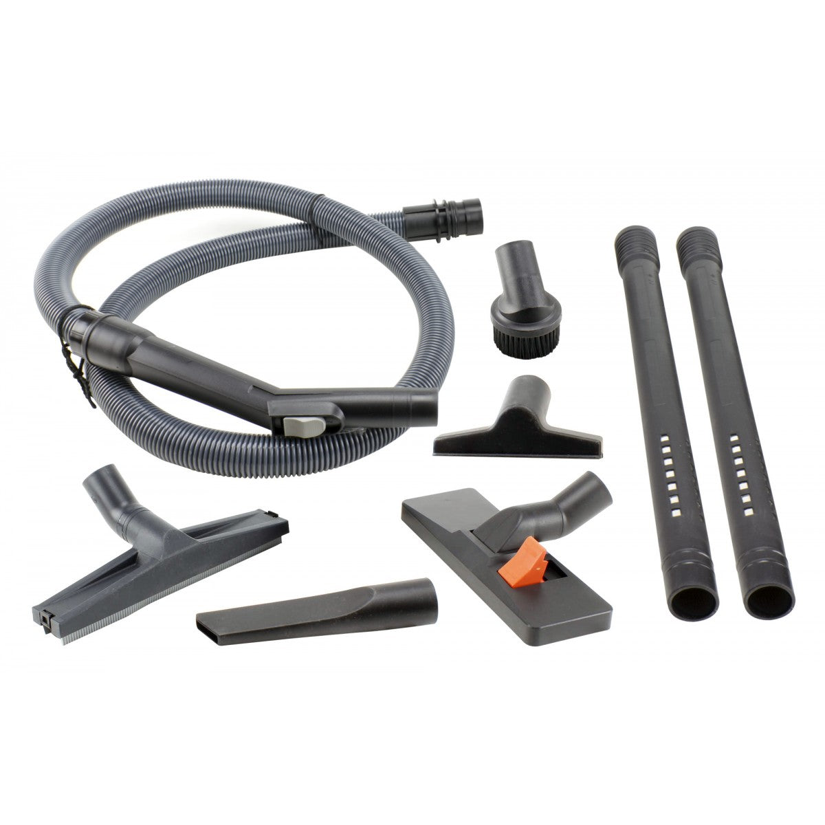JV125 Wet & Dry Commercial Vacuum - Capacity of 4 gal (15 L) - Electrical Outlet for Power Nozzle - 10' (3 m) Hose - Plastic and Aluminum Wands - Brushes and Accessories Included - Super Vacs