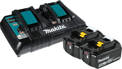 Makita 2x 18V LXT® Lithium-Ion Battery and Dual Port Charger Starter Pack (5.0Ah) Y-00359 - Super Vacs Vacuums