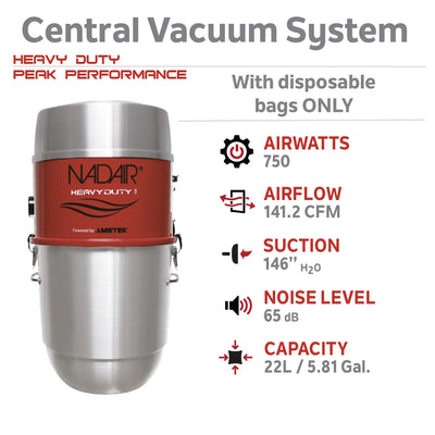 Nadair HD-750-22H Central Vacuum