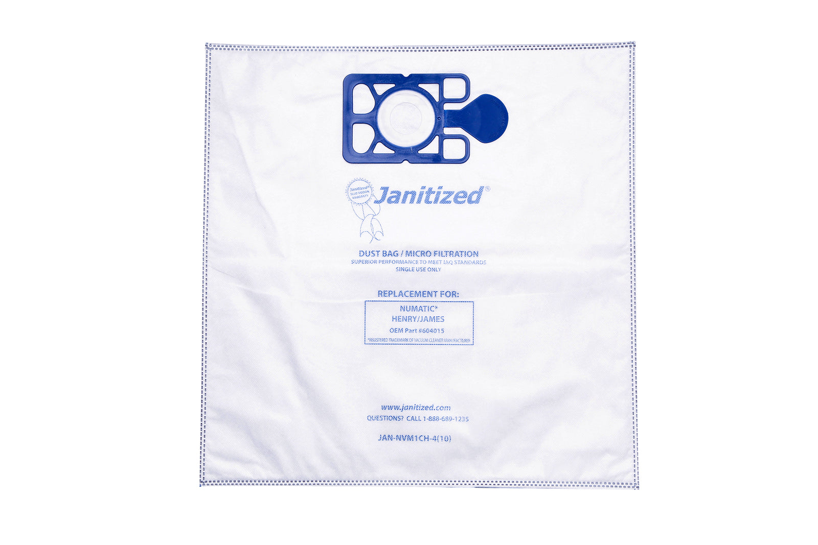 Fabric Nacecare Henry/James, Pack of 10 bags, JAN-NVM1CH-4(10) Janitized - Super Vacs Vacuums