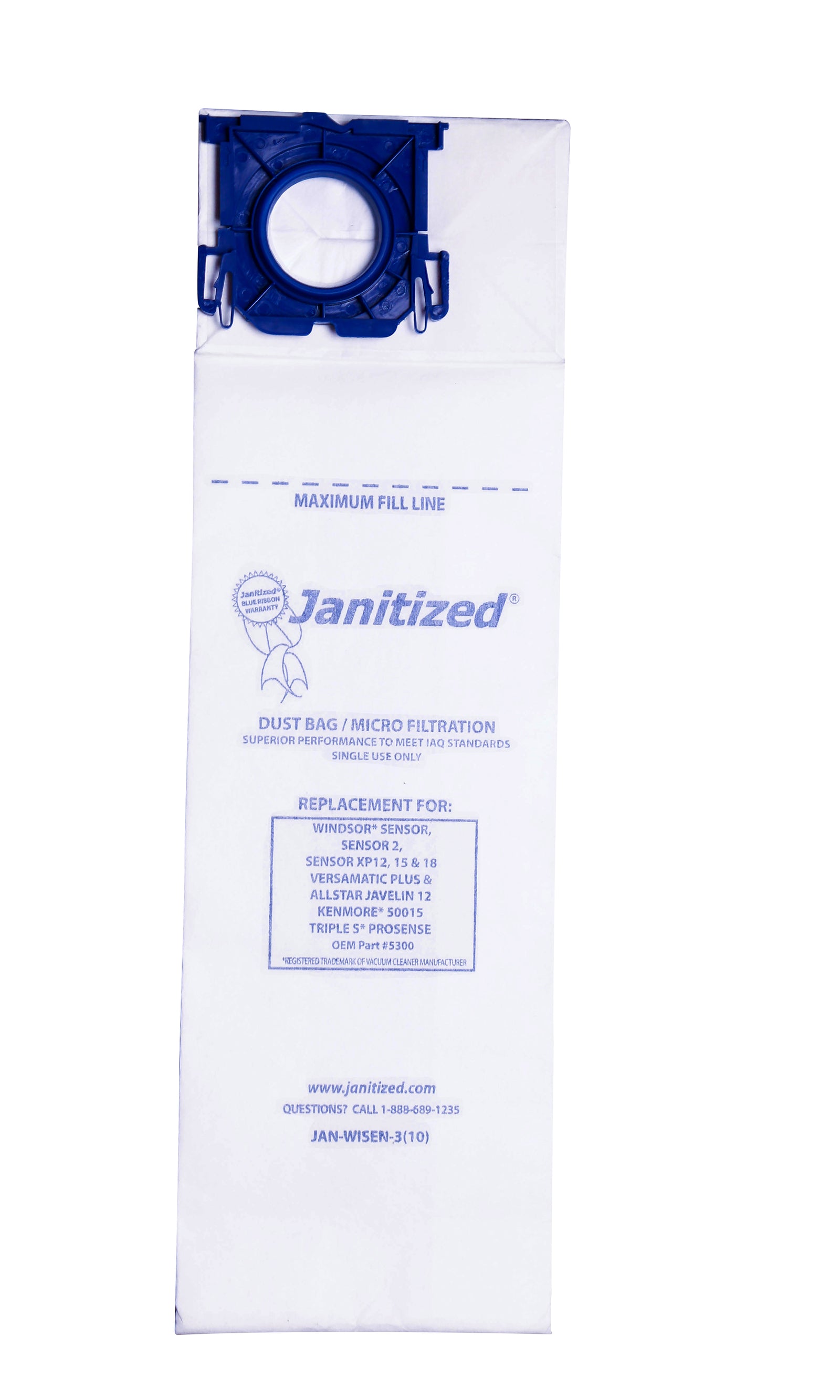 Sebo/Windsor Pack of 10 bags, JAN-WISEN-3(10) Janitized - Super Vacs Vacuums