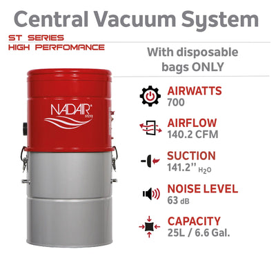 Nadair ST-700-25H Central Vacuum