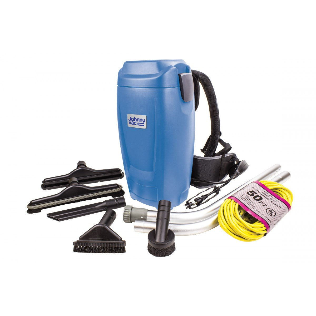 Backpack Vacuum - Johnny Vac - Capacity of 1.5 gal (5,65 L) - HEPA Filtration - with Accessories and Superior Quality Harness - Super Vacs Vacuums