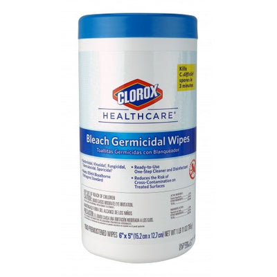 Bleach Germicidal Wipes - Clorox - 150 Wipes per Dispenser - Products for use against coronavirus (COVID-19) - Super Vacs Vacuums