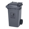 Trash Garbage Can Bin with Lid - with Wheels - 26 gal (100L) - 15" (38 cm) x 18" (42,72 cm) x 32" (81,28 cm) - Grey - Super Vacs Vacuums