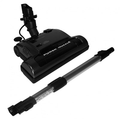 Central Vacuum Power Nozzle with Wand - 12" (30.5 cm) Cleaning Path - Adjustable Height - Quick Connect Release