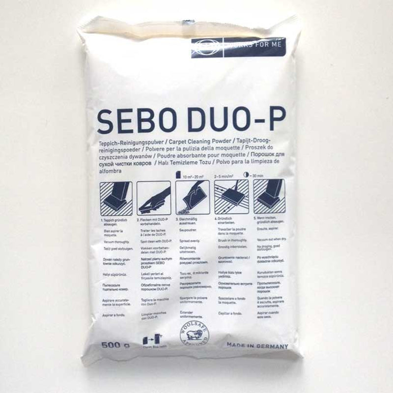 SEBO DUO-P Dry Carpet Cleaning Powder 500g - Super Vacs Vacuums