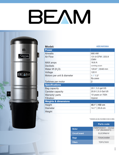 Beam 398A - Super Vacs Vacuums