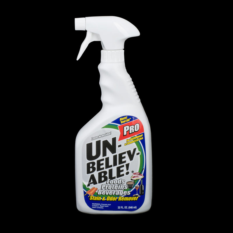 Unbelievable Pro Stain and Odor Remover 32 oz - Foods Proteins Beverages - Leaves No Residue! - Super Vacs