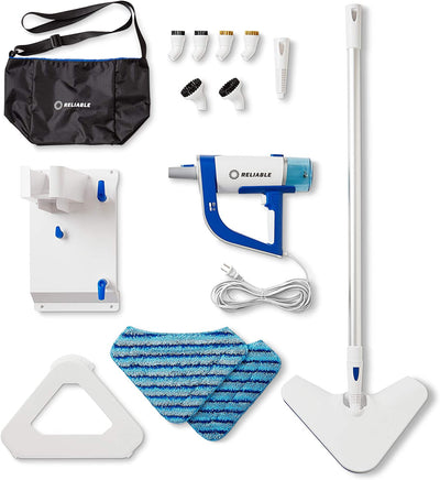Reliable Pronto Plus 300CS 2-in-1 Steam Cleaner - Portable Steam Cleaner with Fast Heat-up and Long Steam Time, 1200W Steam Mop for Hardwood, Tile, Laminate Floor Cleaning with 14-Piece Accessory Kit - Super Vacs