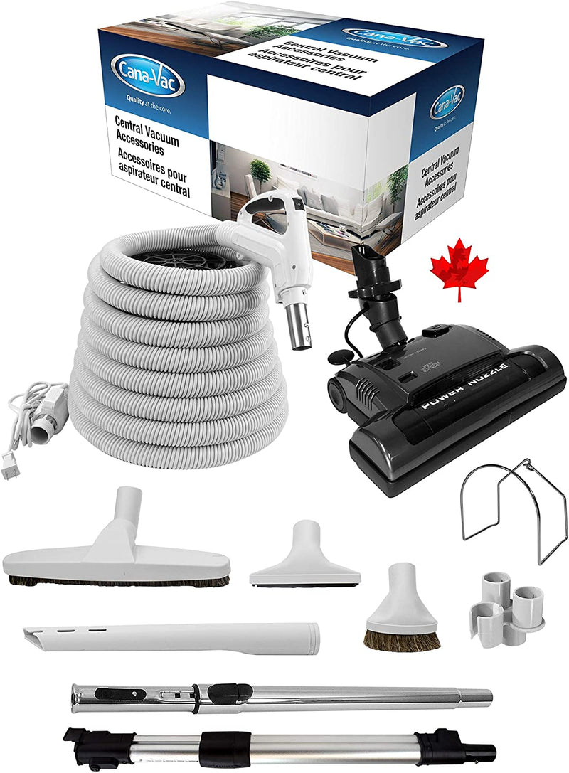 Canavac Essentials Electrical Accessory Kit with PN33 - Designed for Hardwood Floors, Area Rugs, Carpeting. Universal fits all 1&1/4 Size - Super Vacs