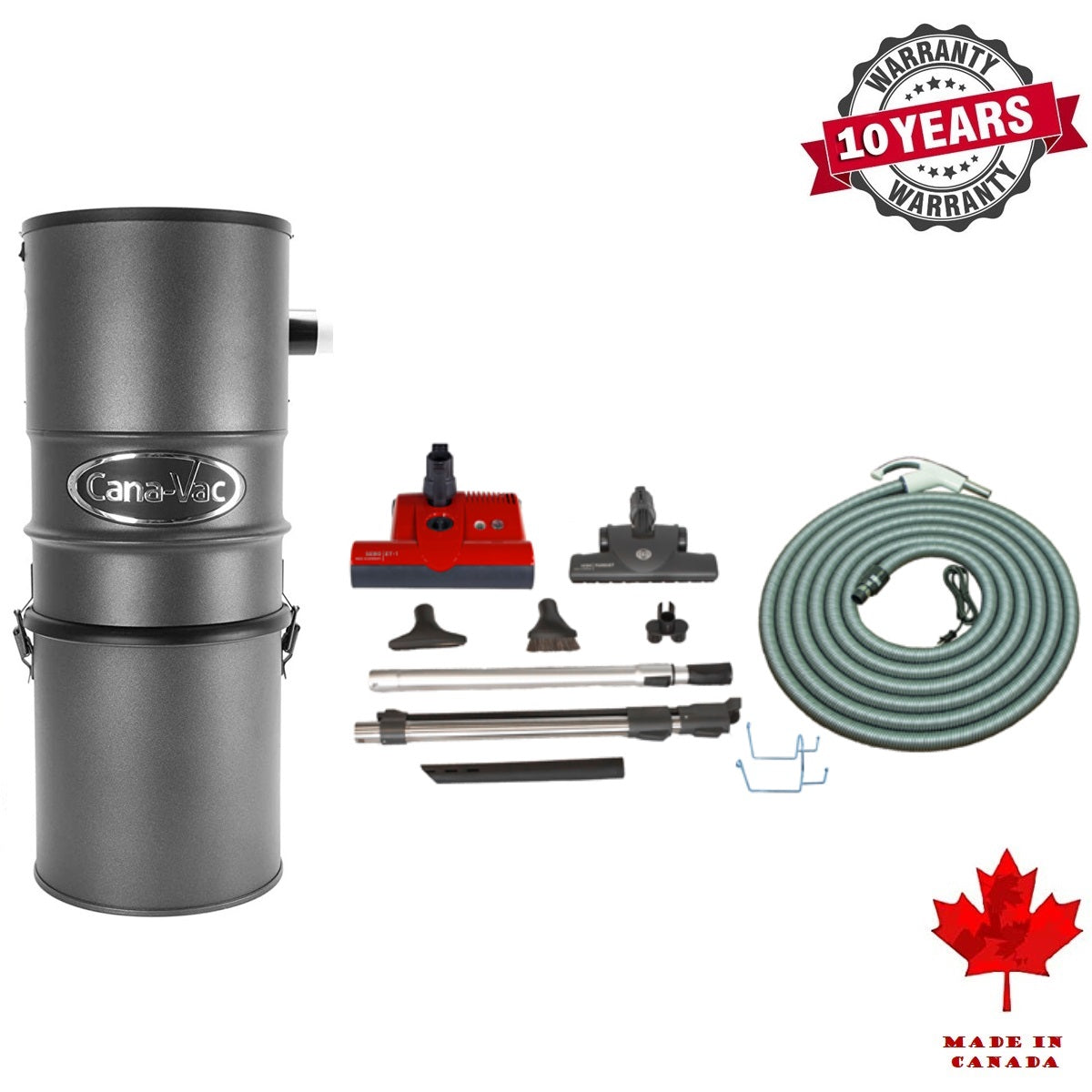 CanaVac Ethos CV700AP Compact Central Vacuum Cleaner With SUPREME (SEBO ET1) Electric Package - 700AW for homes up to 8,000 Sq.F. - Super Vacs