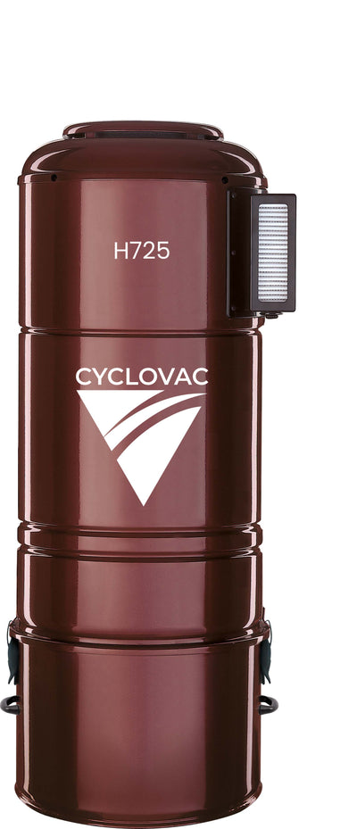 Cyclovac H725 with 2 Retraflex retractable hose inlets including attachments and the installation kit - Super Vacs Vacuums