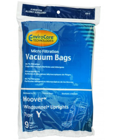 Hoover Windtunnel Vacuum Bags Type Y Pack of 9 Bags Envirocare