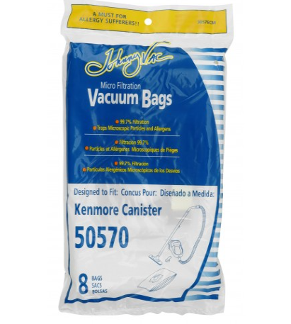 Microfilter Bag for Kenmore 50570 Type I Canister Vacuum - Pack of 8 Bags - Envirocare 202 - Super Vacs Vacuums
