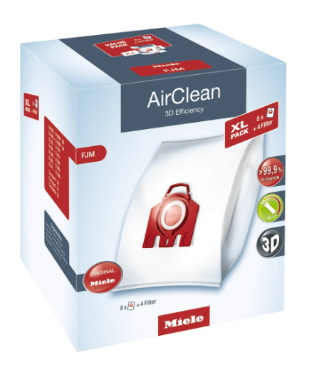 Miele FJM XL-Pack of 8 Bags & 4 Filters AirClean (8+4) - Super Vacs Vacuums
