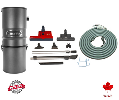 Canavac  Ethos CV700 with SEBO Premium Central Vacuum Kit with ET-2 15" Power Head Designed for Hard Floors and Low-High Pile Carpeting (30Ft, 35Ft Hose) - Super Vacs Vacuums