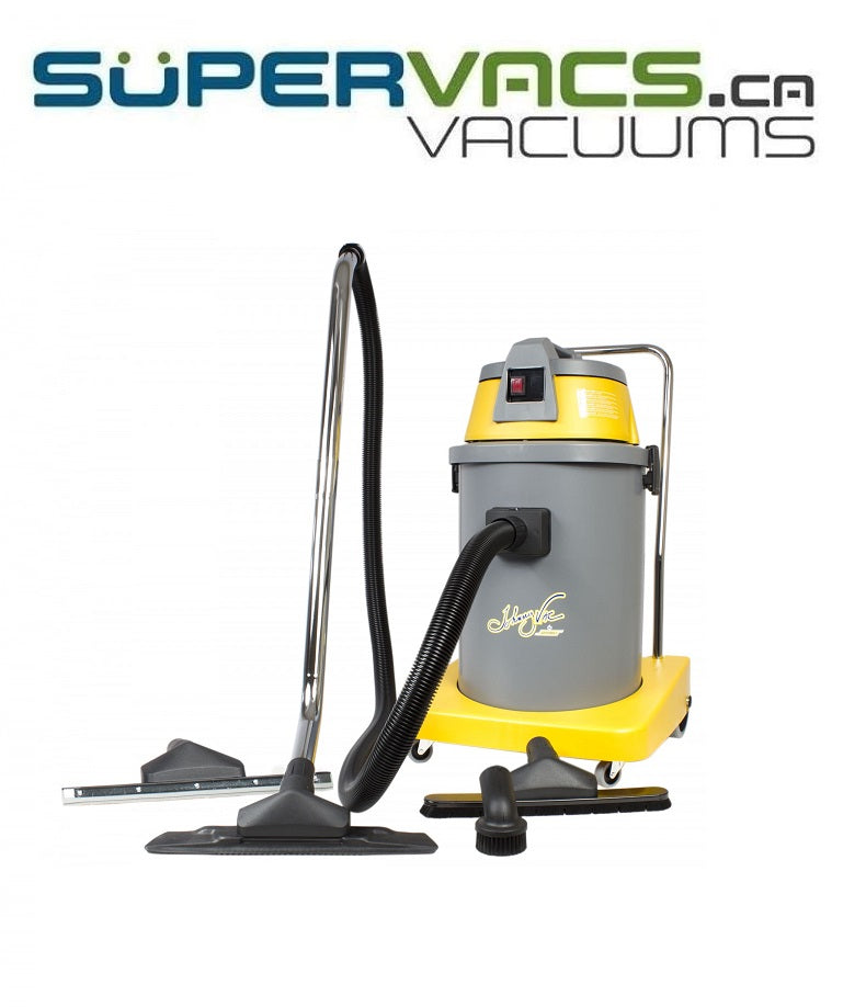 JV400 Wet & Dry Commercial Vacuum from Johnny Vac - 10 gal (38 L) Tank Capacity - 10' (3 m) Hose - Metal Wands - Brushes and Accessories Included - Super Vacs